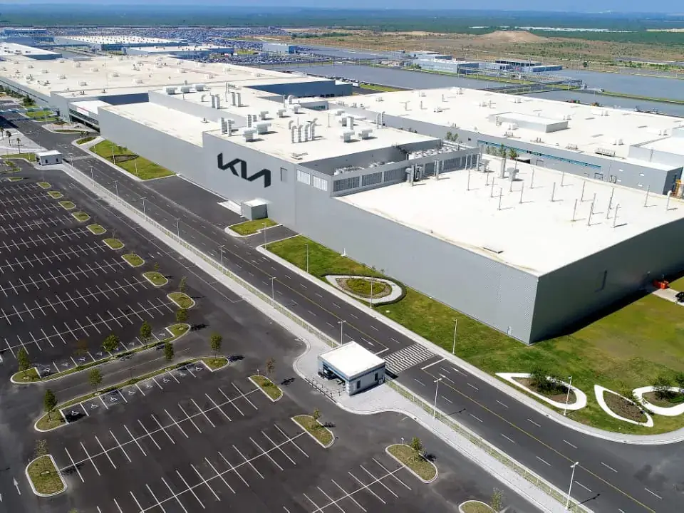 Vista aérea de la planta KIA Motors en Pesquería, Nuevo León